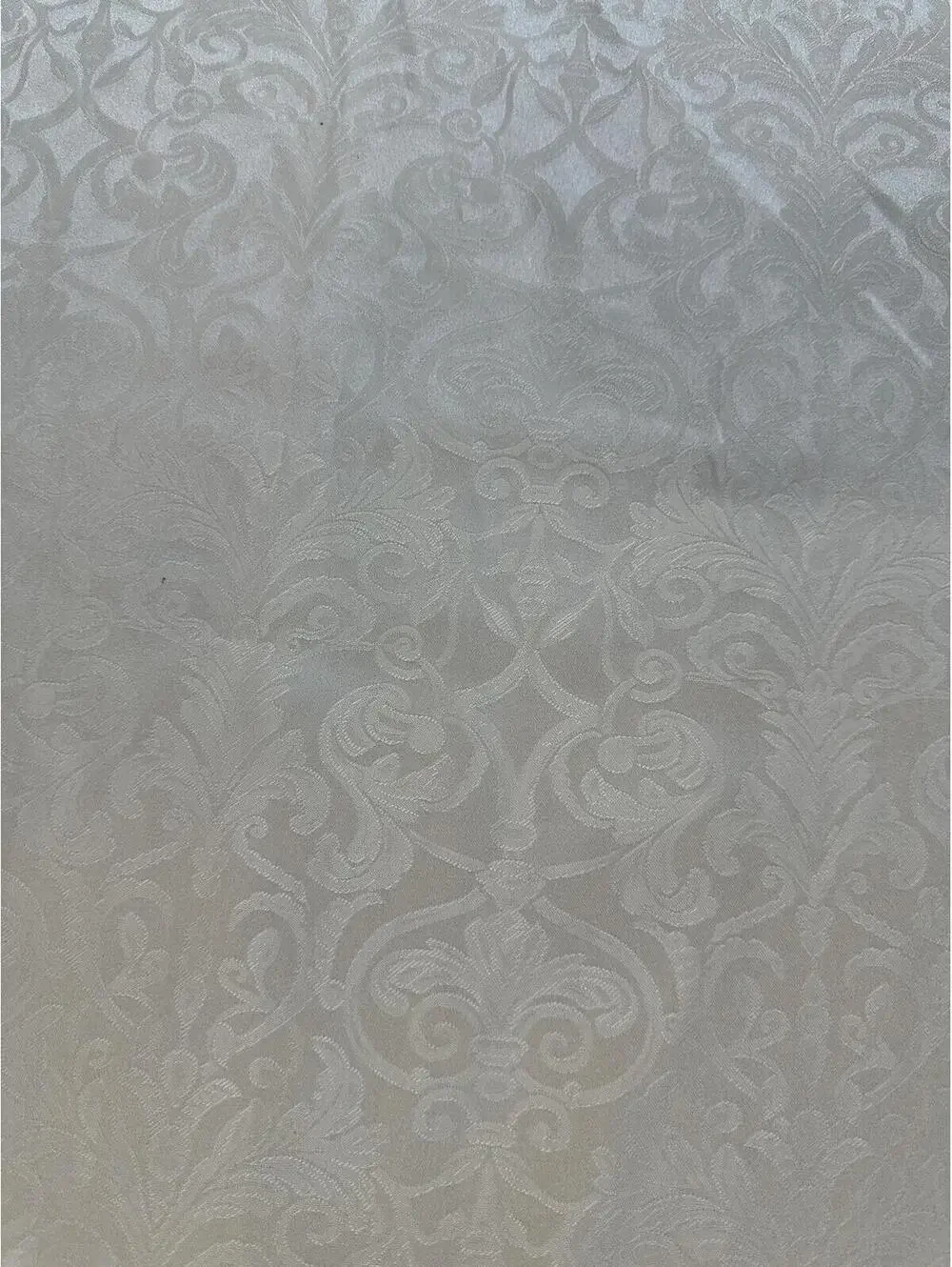 Vintage White Damask Curtains Pair 64” x 56” Rod Pocket Cottagecore